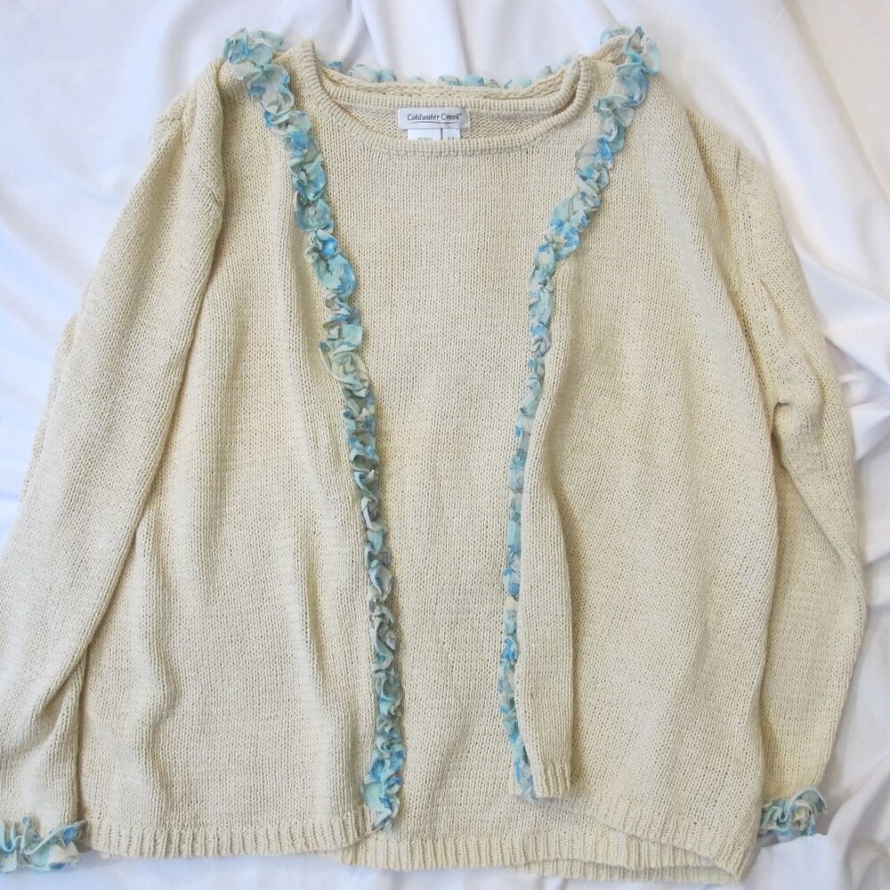 Coldwater Creek 2-piece sweater set in natural cotton  PXL